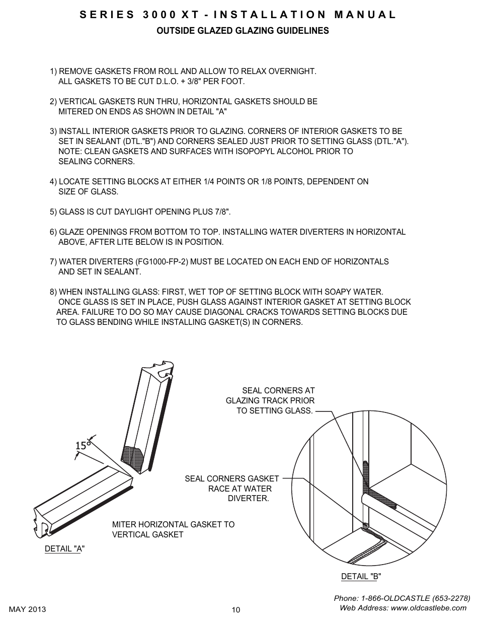 P10 outside glazing guidelines | Oldcastle BuildingEnvelope 3000 XT Series User Manual | Page 10 / 25