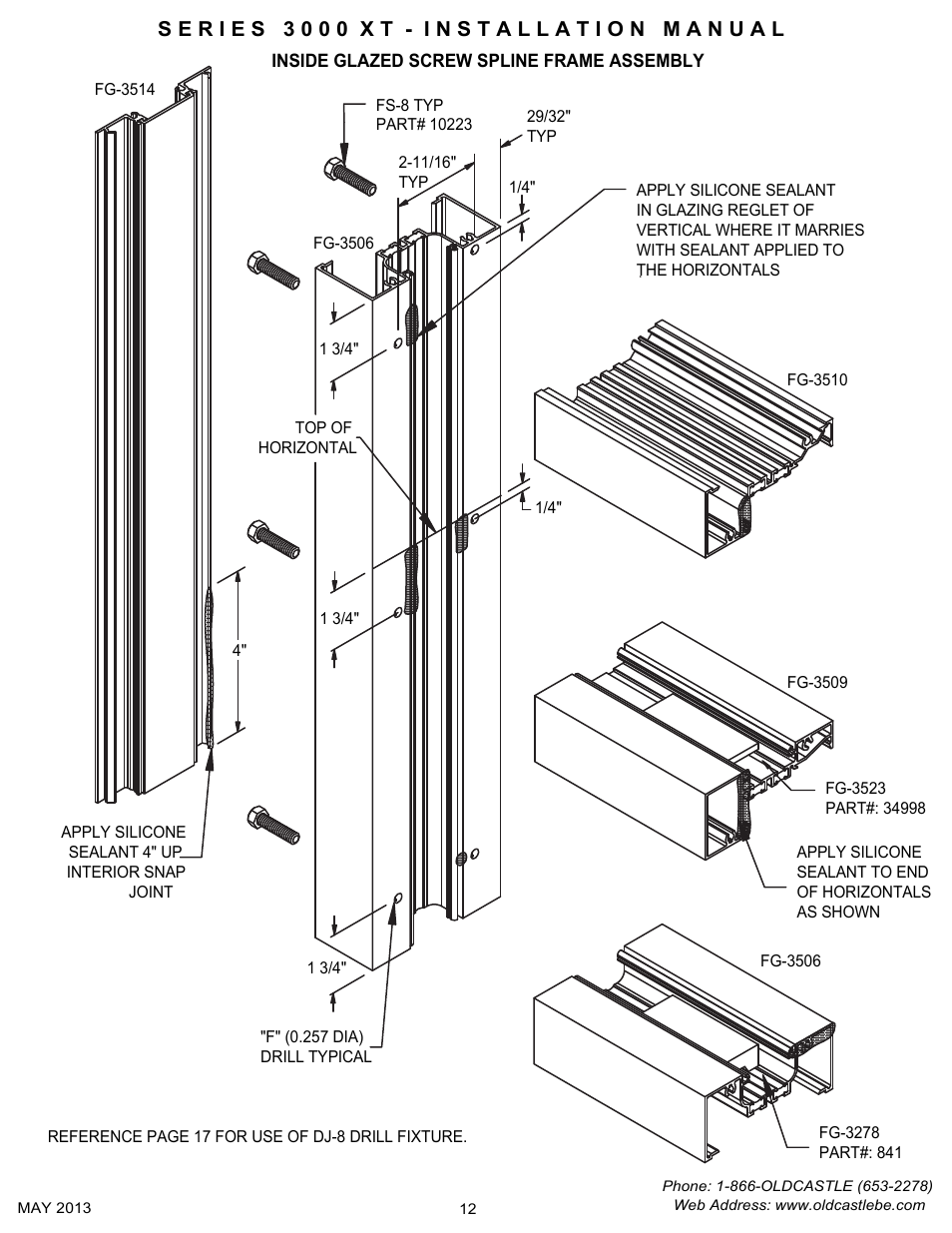 P12 inside glazed center set | Oldcastle BuildingEnvelope 3000 XT Series User Manual | Page 12 / 25