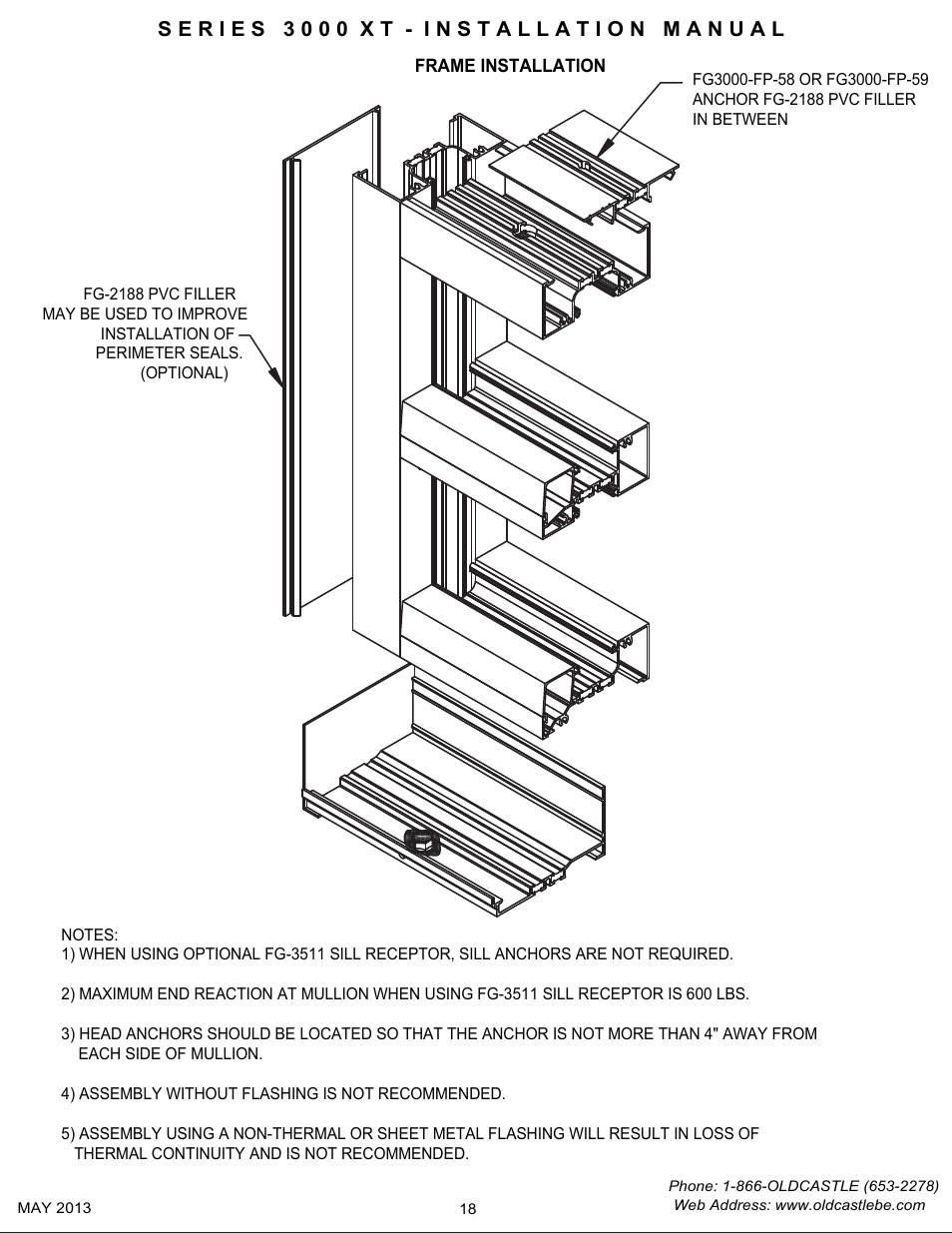 P18 frame installation | Oldcastle BuildingEnvelope 3000 XT Series User Manual | Page 18 / 25
