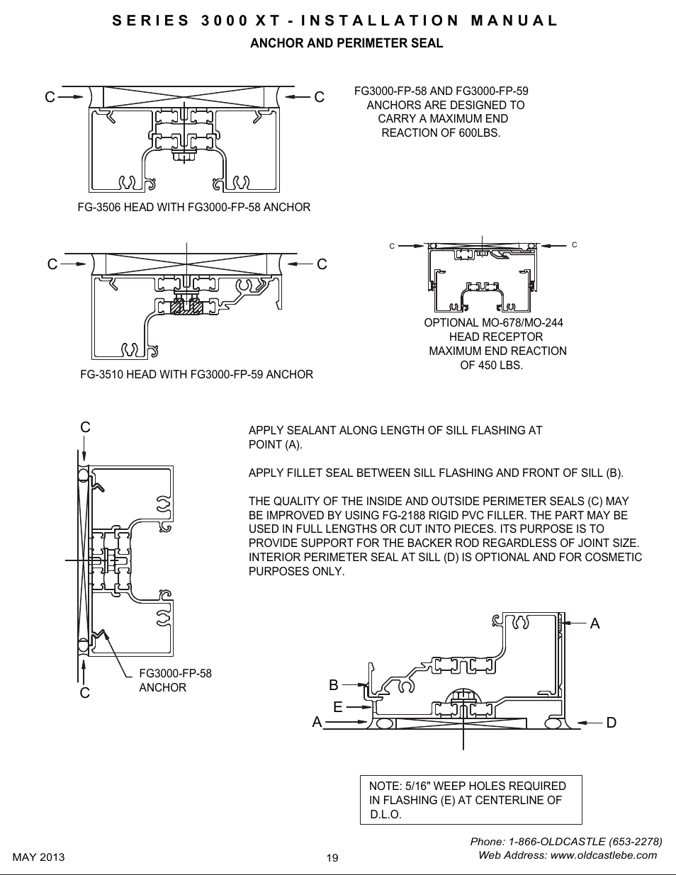 P19 perimeter anchors and seal | Oldcastle BuildingEnvelope 3000 XT Series User Manual | Page 19 / 25