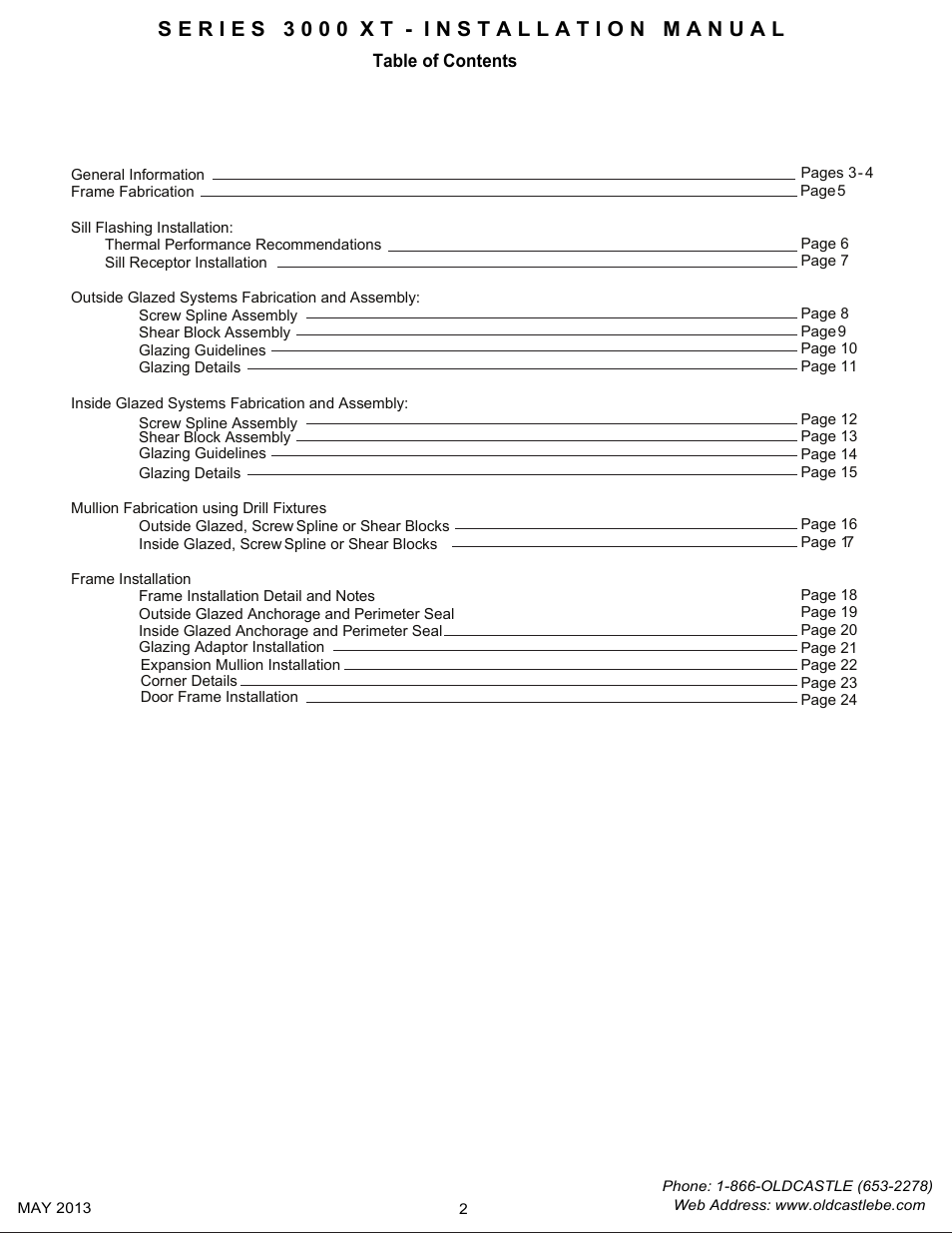 Oldcastle BuildingEnvelope 3000 XT Series User Manual | Page 2 / 25