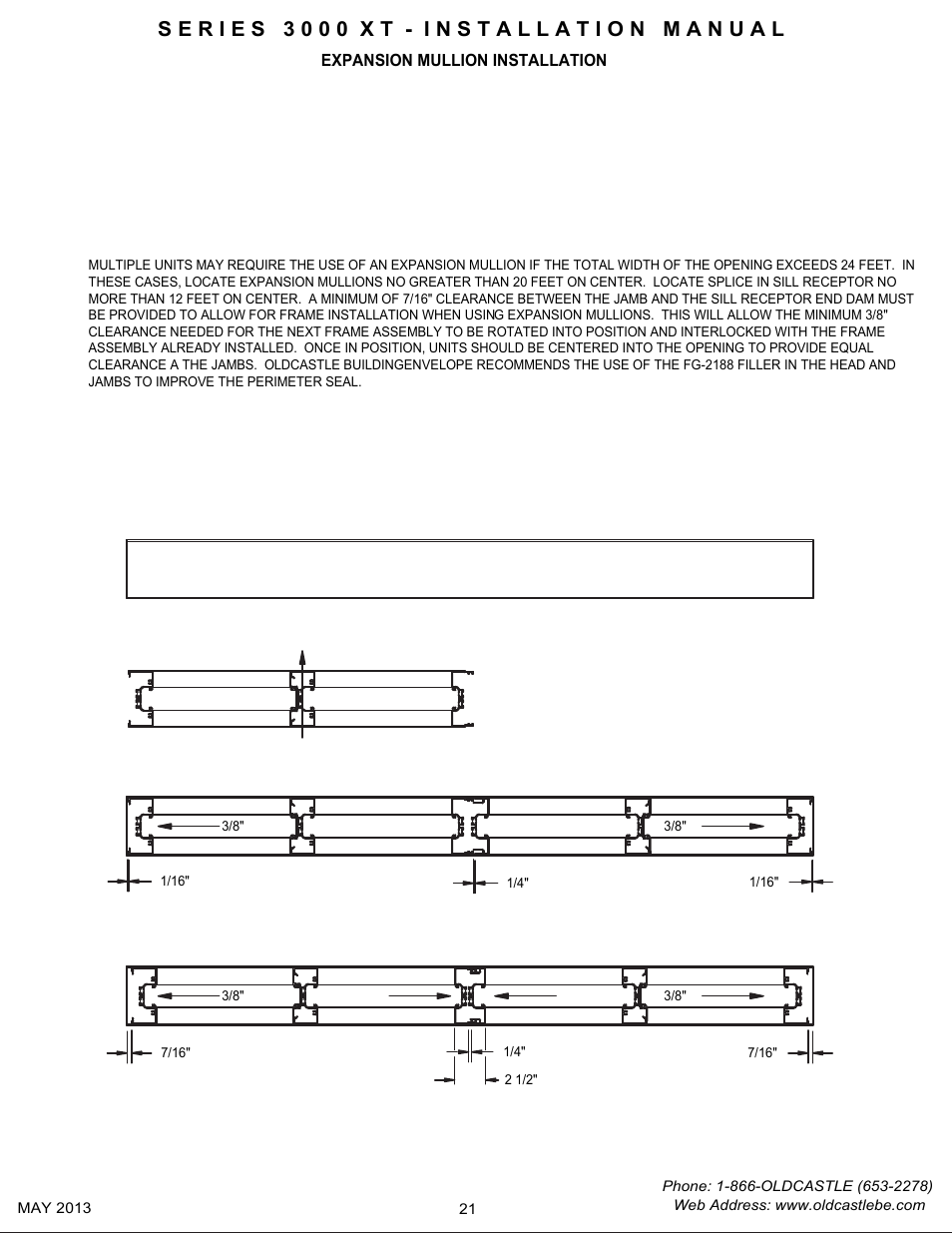 P21 expansion install | Oldcastle BuildingEnvelope 3000 XT Series User Manual | Page 21 / 25