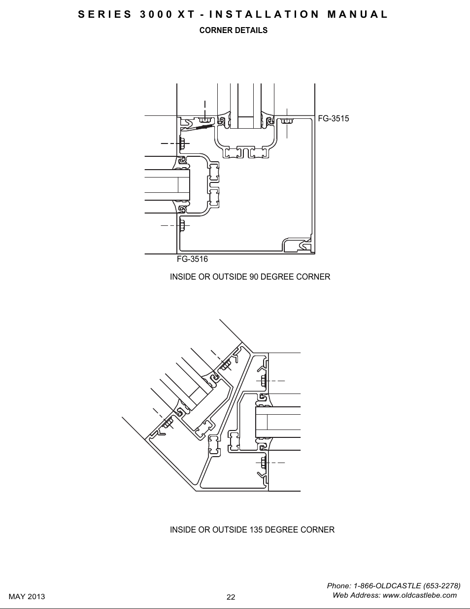 P22 corner details | Oldcastle BuildingEnvelope 3000 XT Series User Manual | Page 22 / 25