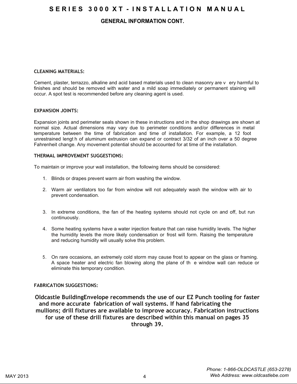 P4 general-information | Oldcastle BuildingEnvelope 3000 XT Series User Manual | Page 4 / 25