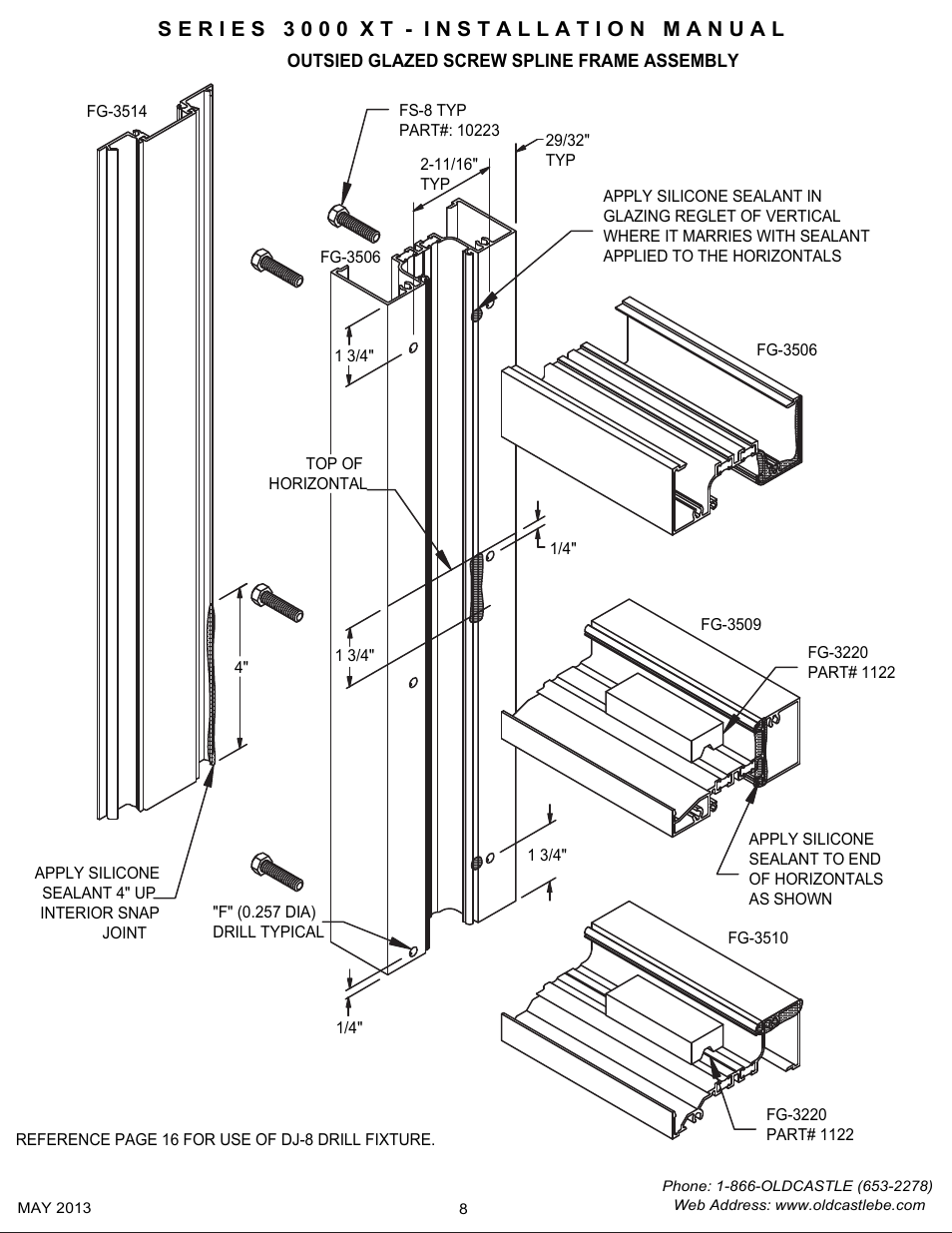 P8 outside glazed center set | Oldcastle BuildingEnvelope 3000 XT Series User Manual | Page 8 / 25