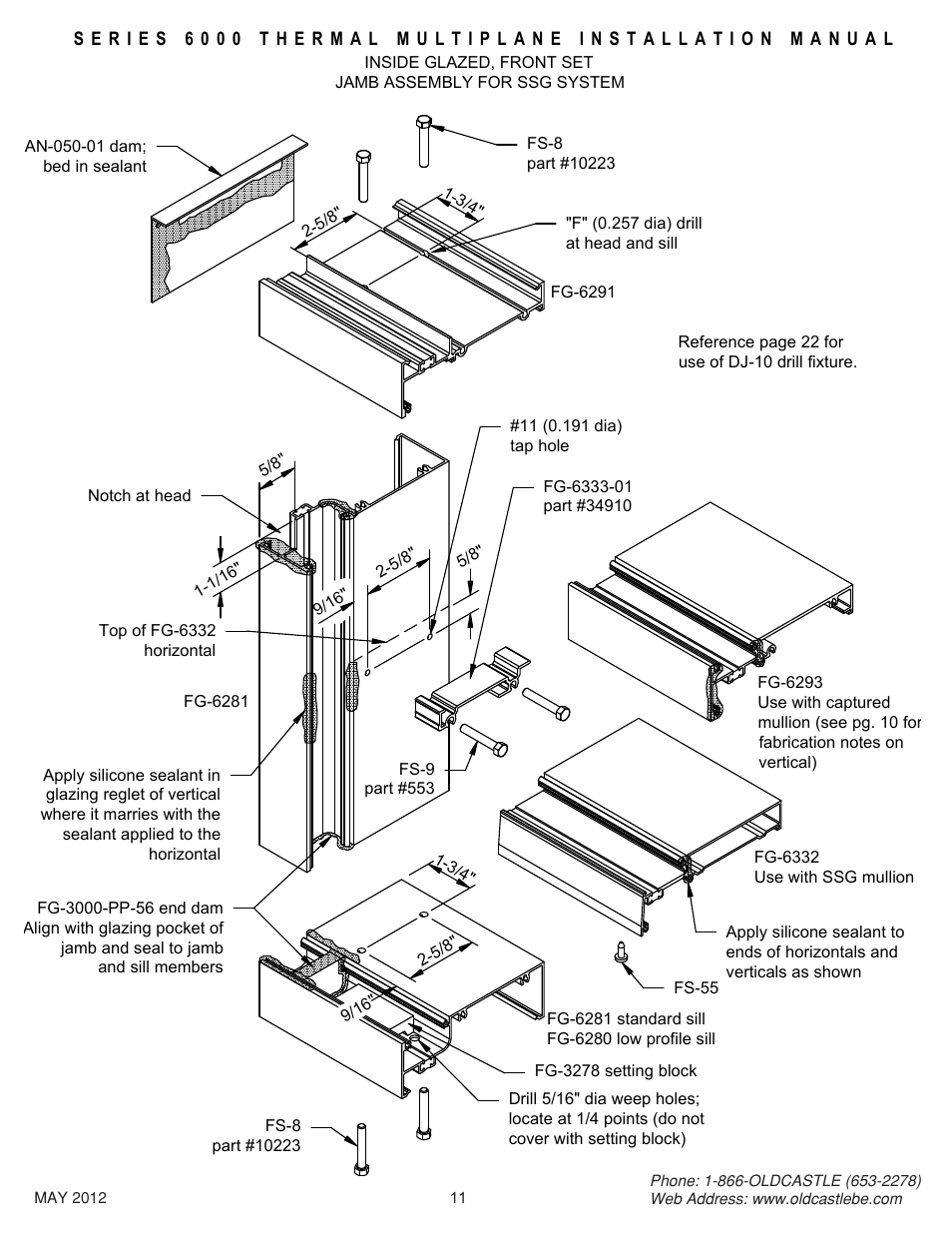 11_fs_jamb_assembly_ig | Oldcastle BuildingEnvelope 6000 Series Thermal MultiPlane User Manual | Page 12 / 34