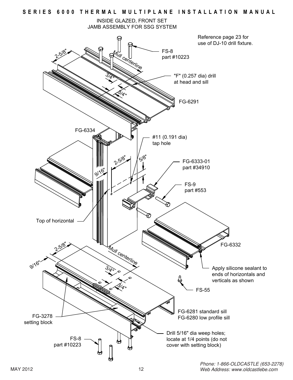 12_fs_ssg_assembly_ig | Oldcastle BuildingEnvelope 6000 Series Thermal MultiPlane User Manual | Page 13 / 34