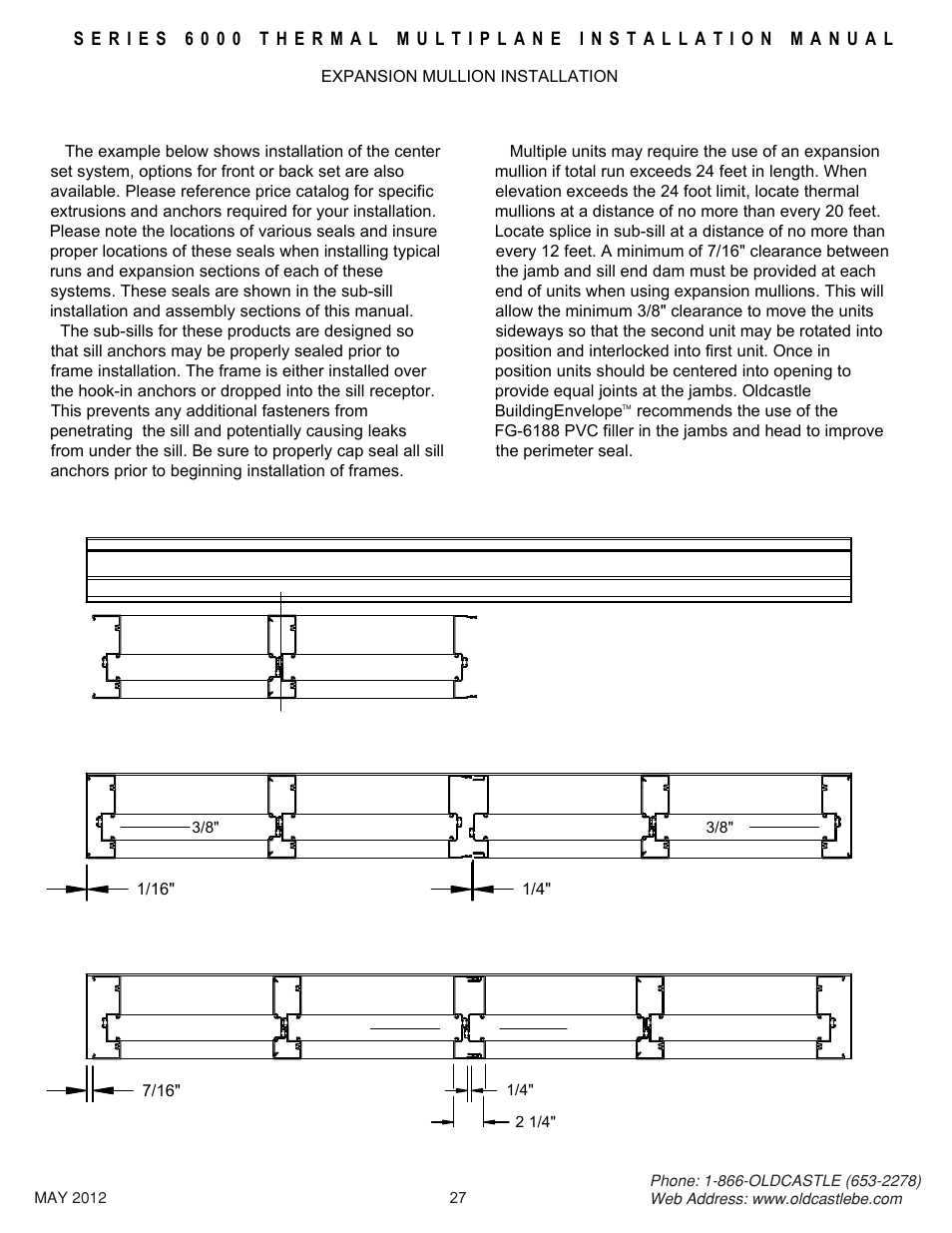 27_expansion_mullion | Oldcastle BuildingEnvelope 6000 Series Thermal MultiPlane User Manual | Page 28 / 34