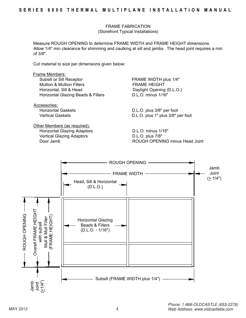 04_frame_fab | Oldcastle BuildingEnvelope 6000 Series Thermal MultiPlane User Manual | Page 5 / 34