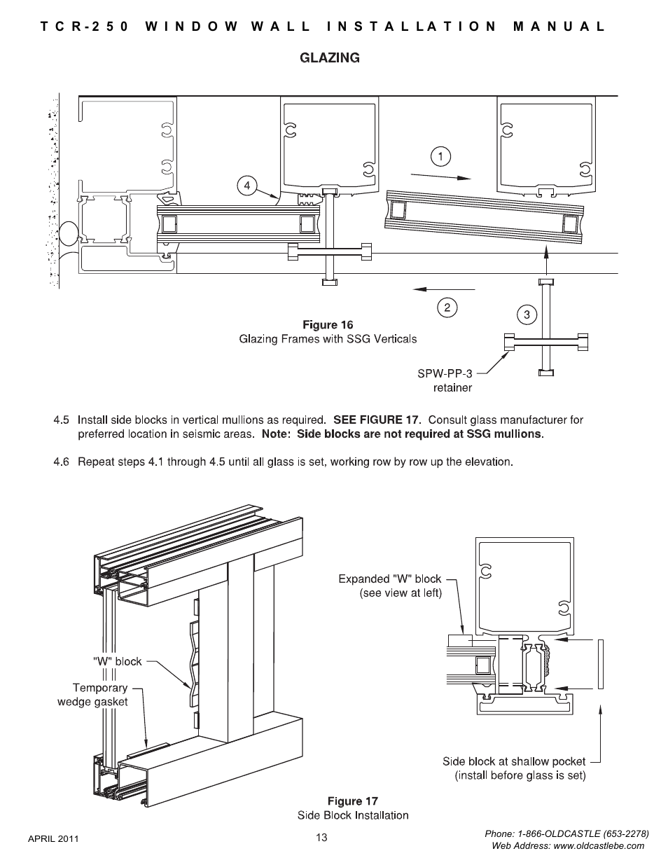 13 glazing | Oldcastle BuildingEnvelope TCR-250 User Manual | Page 15 / 27