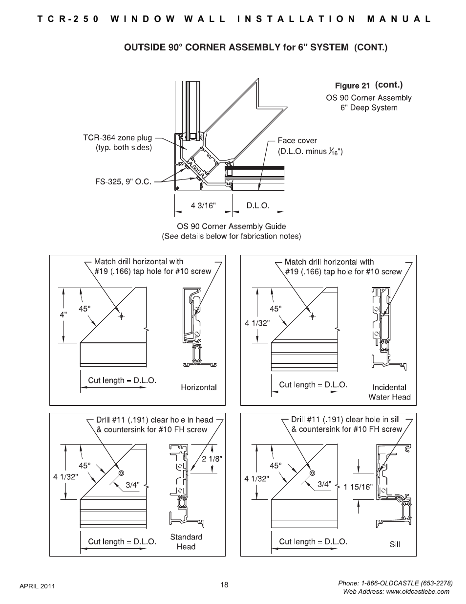 18 outside 90 corner | Oldcastle BuildingEnvelope TCR-250 User Manual | Page 20 / 27