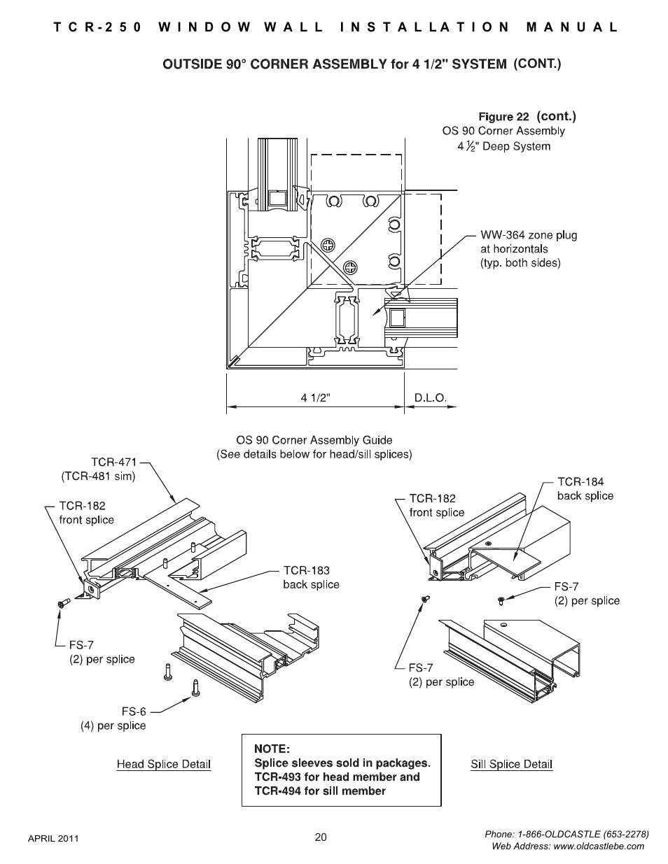 20 outside 90 corner | Oldcastle BuildingEnvelope TCR-250 User Manual | Page 22 / 27
