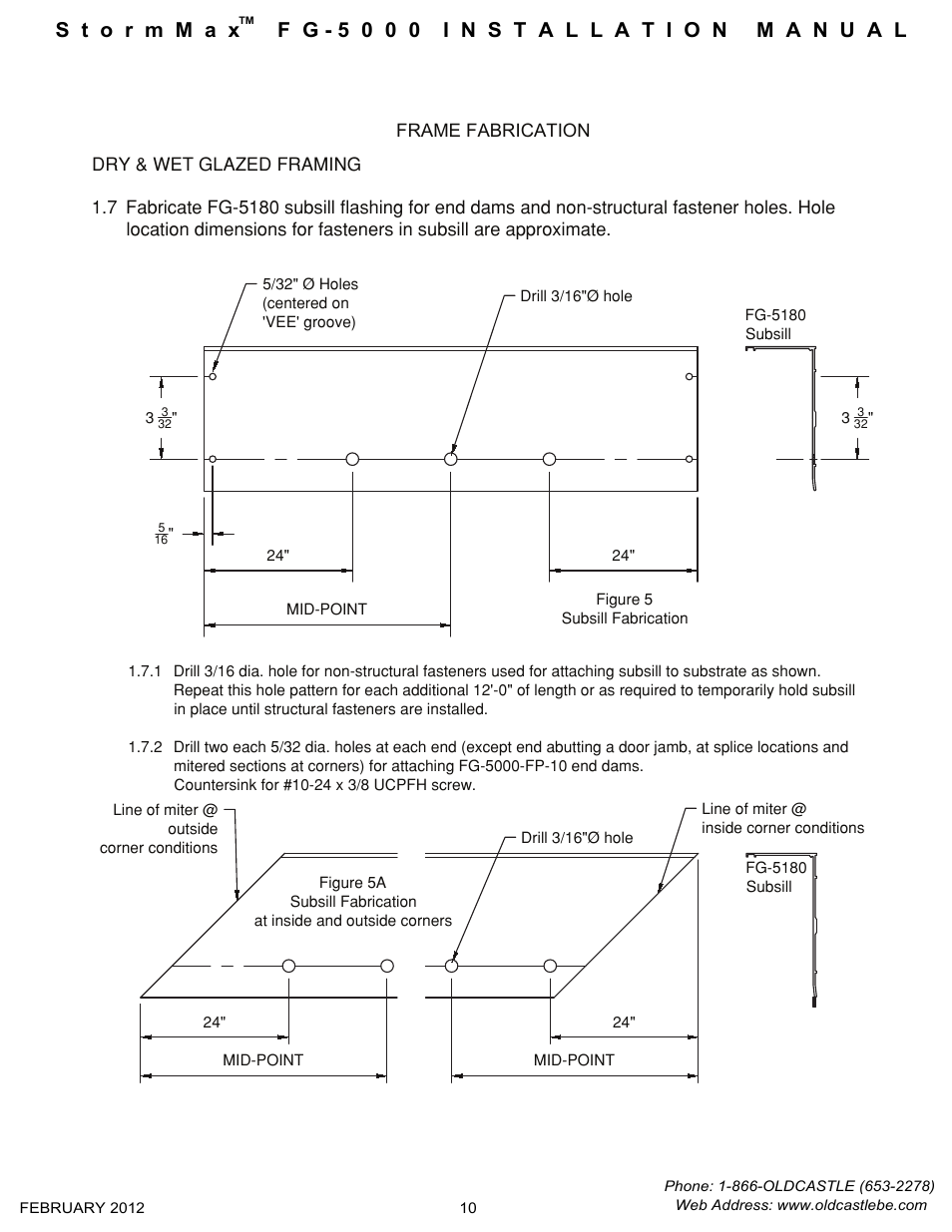 Subsill-fabrication | Oldcastle BuildingEnvelope FG-5000 StormMax User Manual | Page 11 / 33