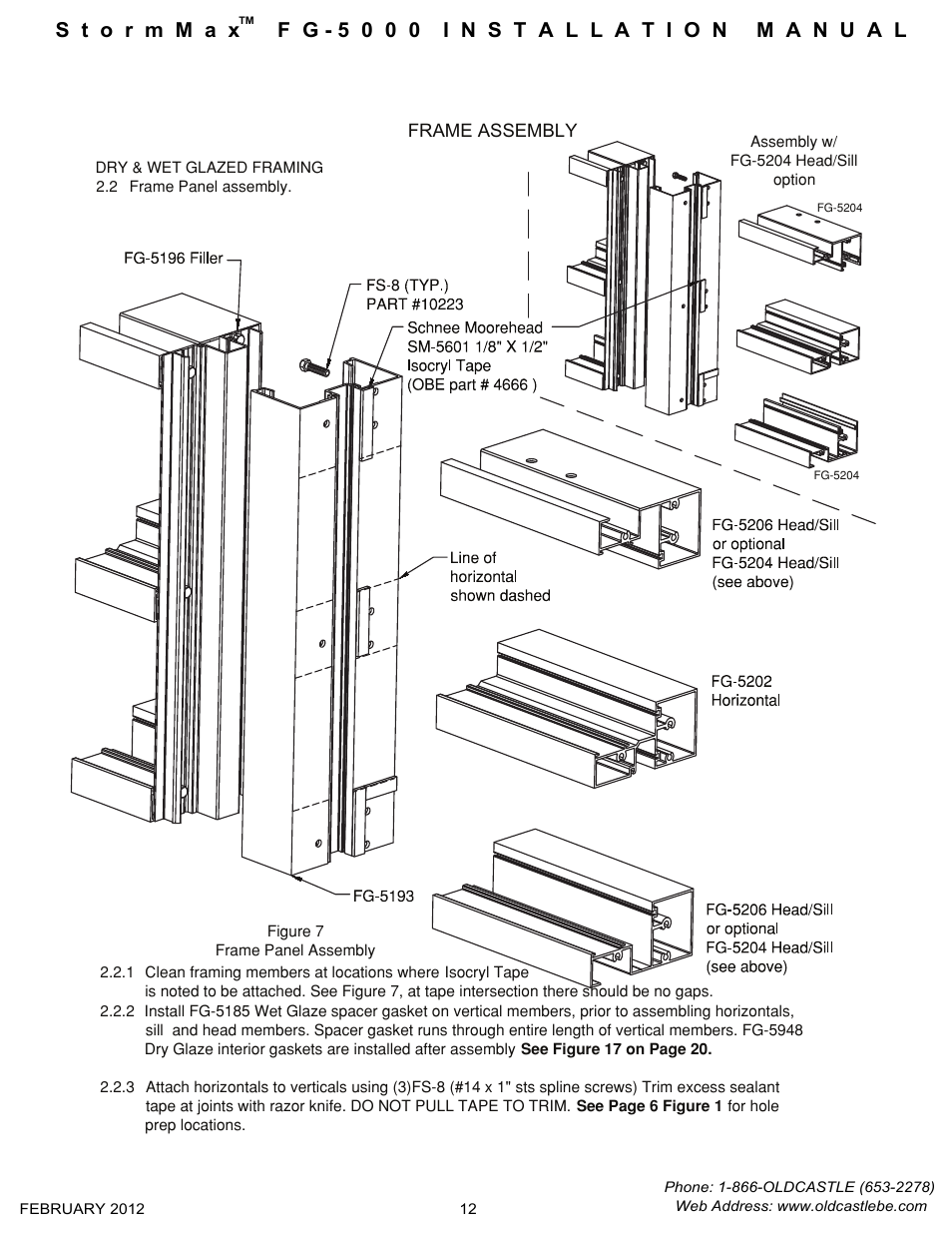 Frame-assembly | Oldcastle BuildingEnvelope FG-5000 StormMax User Manual | Page 13 / 33