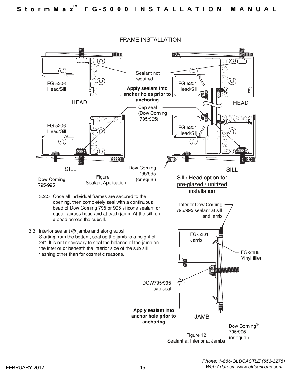 Sealant-application | Oldcastle BuildingEnvelope FG-5000 StormMax User Manual | Page 16 / 33