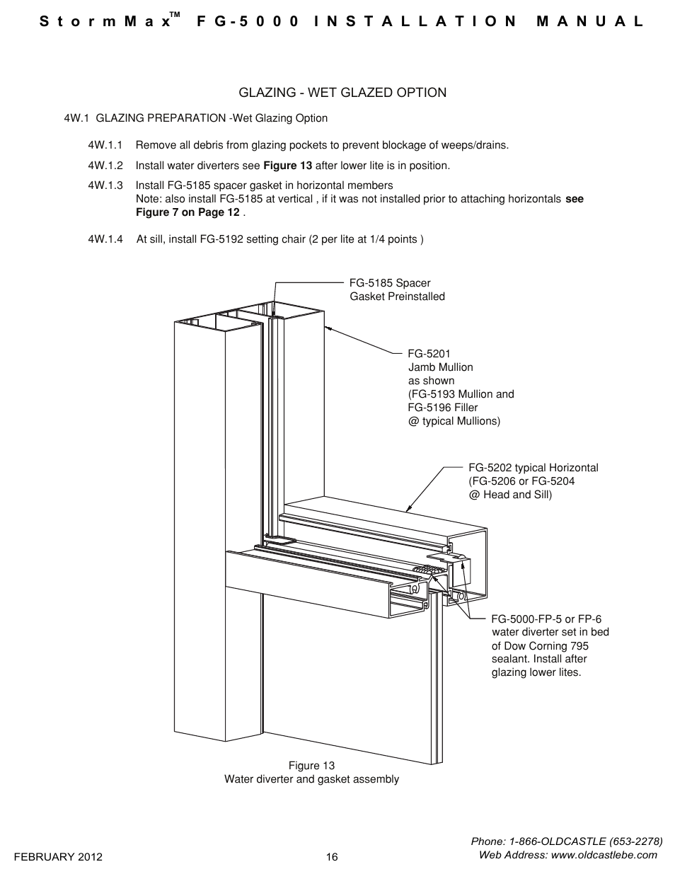 Wet glazing-preparation | Oldcastle BuildingEnvelope FG-5000 StormMax User Manual | Page 17 / 33