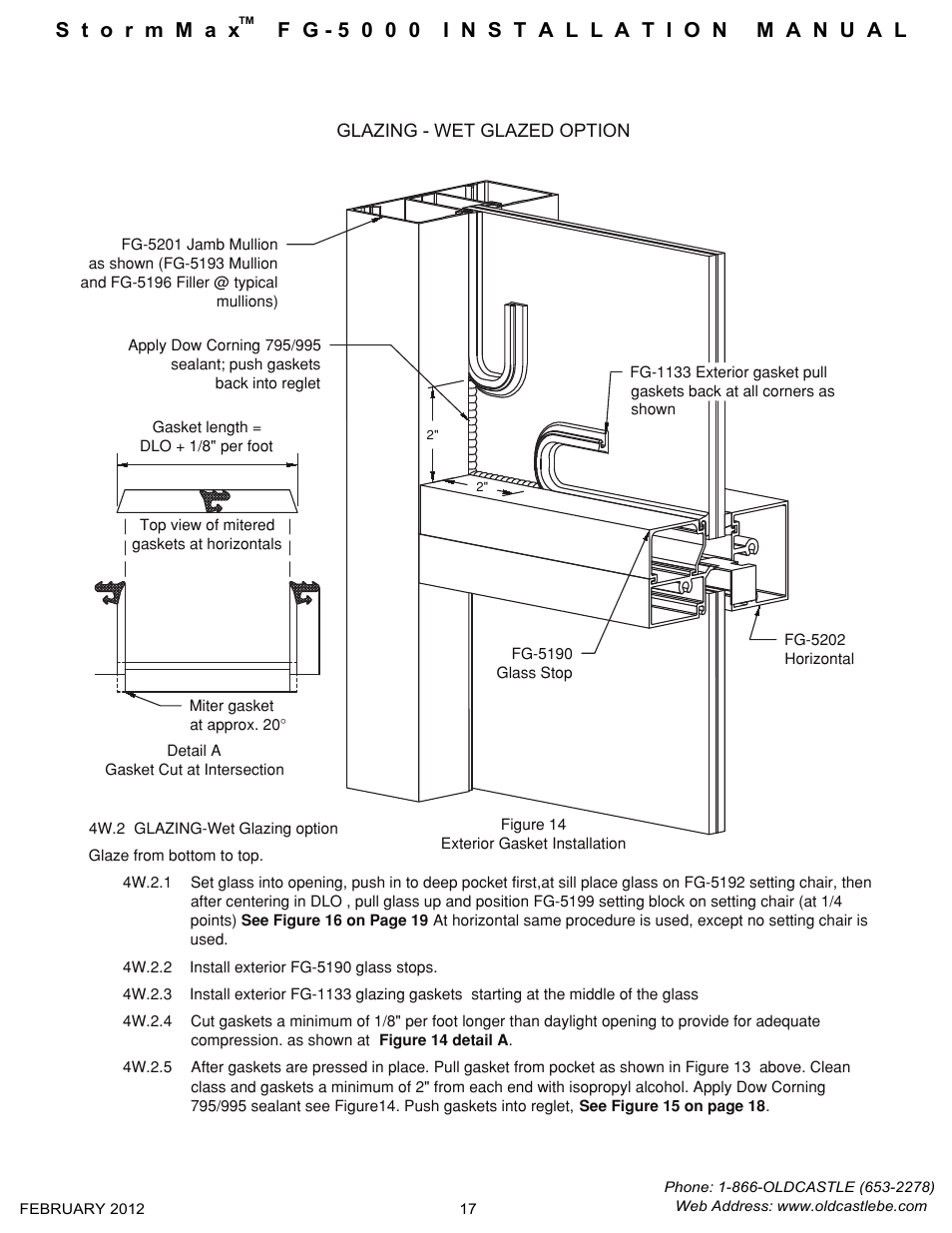 Wet-settingglass-gasketseal | Oldcastle BuildingEnvelope FG-5000 StormMax User Manual | Page 18 / 33