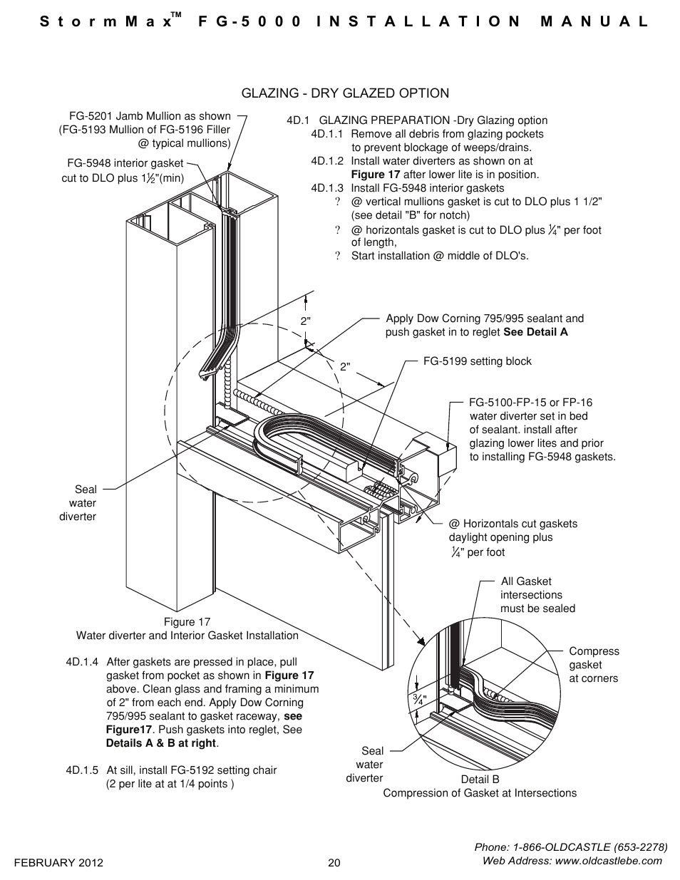 Dry glazing-preparation | Oldcastle BuildingEnvelope FG-5000 StormMax User Manual | Page 21 / 33
