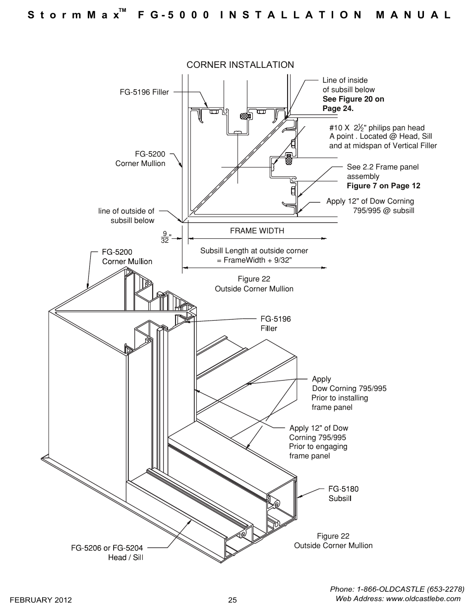 Mullion corner-assembly | Oldcastle BuildingEnvelope FG-5000 StormMax User Manual | Page 26 / 33