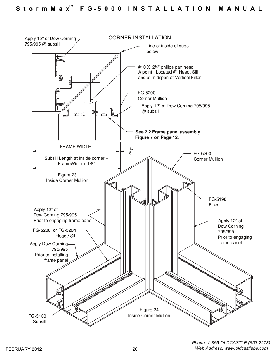 Mullion corner-assembly | Oldcastle BuildingEnvelope FG-5000 StormMax User Manual | Page 27 / 33