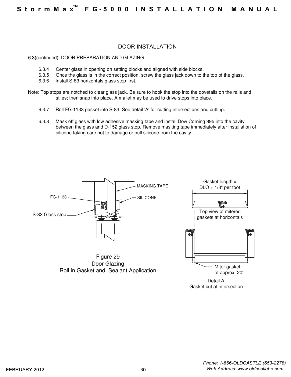 Doorframe-glazing | Oldcastle BuildingEnvelope FG-5000 StormMax User Manual | Page 31 / 33