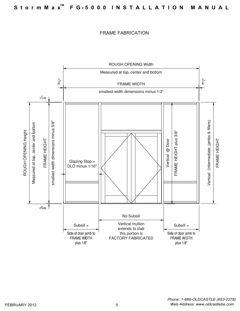Measuring-sizing frame | Oldcastle BuildingEnvelope FG-5000 StormMax User Manual | Page 6 / 33