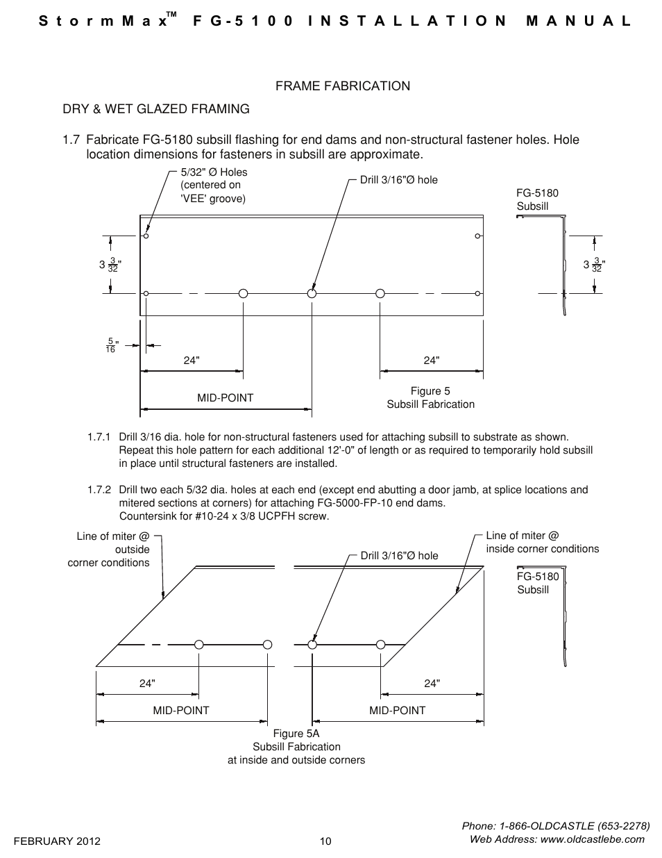 Subsill-fabrication | Oldcastle BuildingEnvelope FG-5100 StormMax User Manual | Page 11 / 33