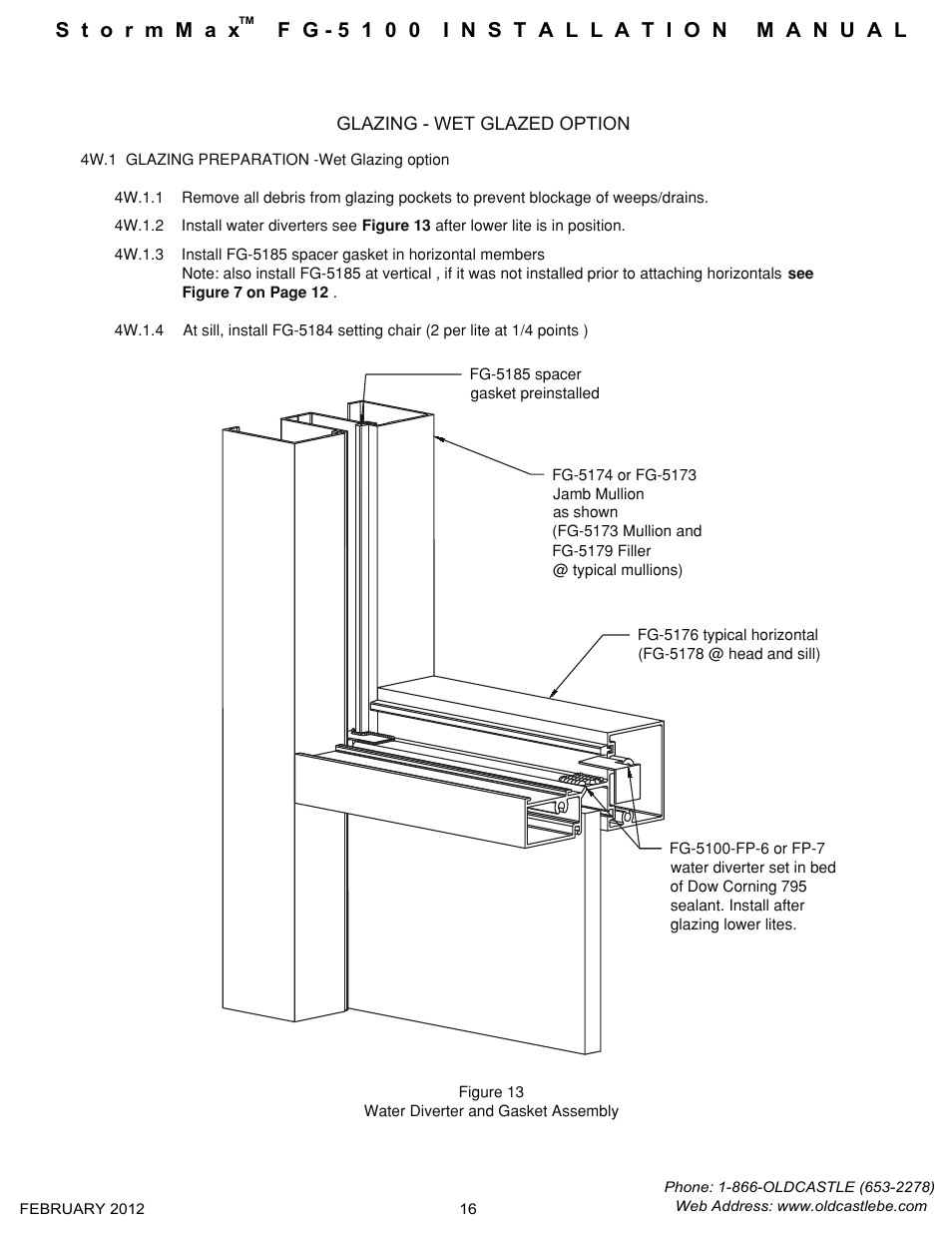 Wet glazing-preparation | Oldcastle BuildingEnvelope FG-5100 StormMax User Manual | Page 17 / 33