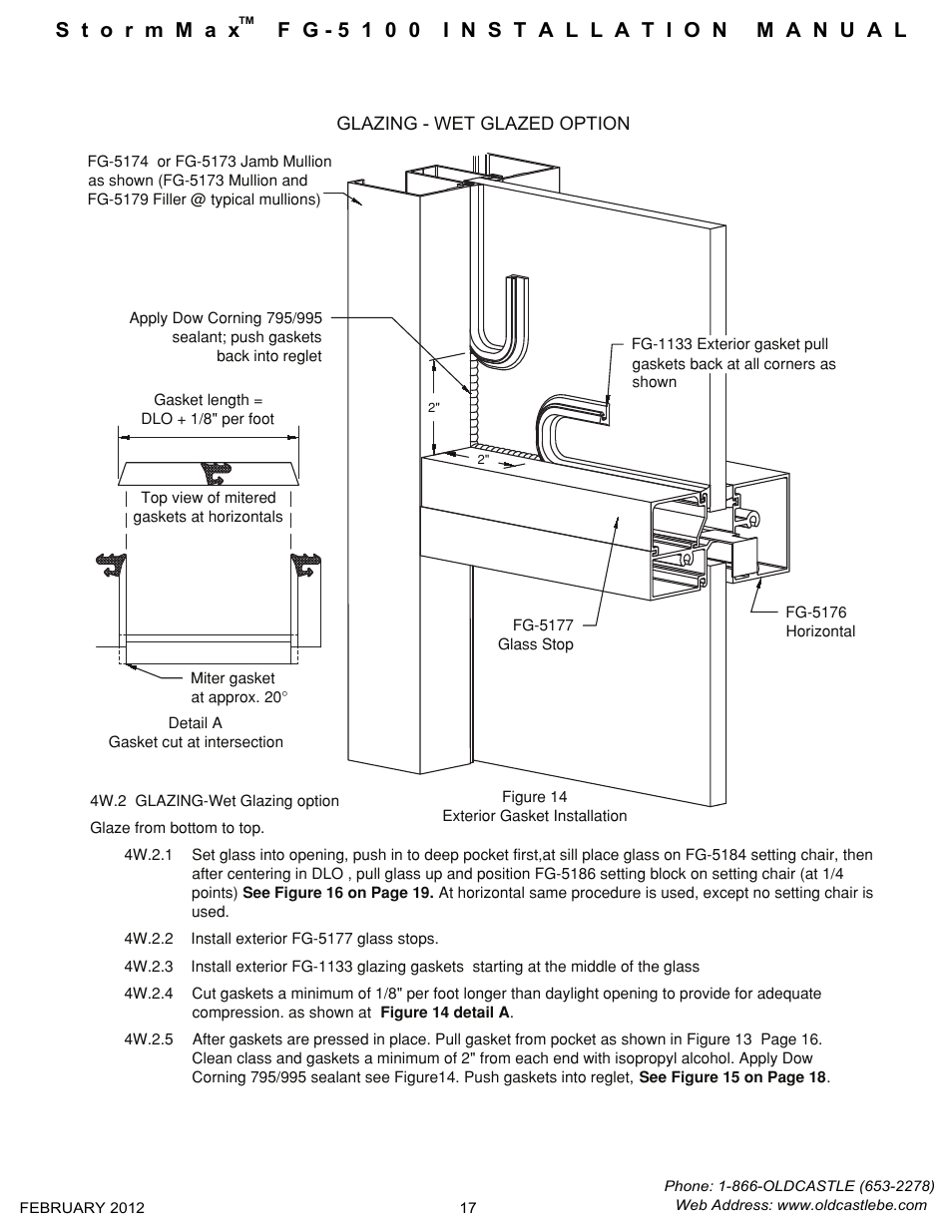 Wet-settingglass-gasketseal | Oldcastle BuildingEnvelope FG-5100 StormMax User Manual | Page 18 / 33