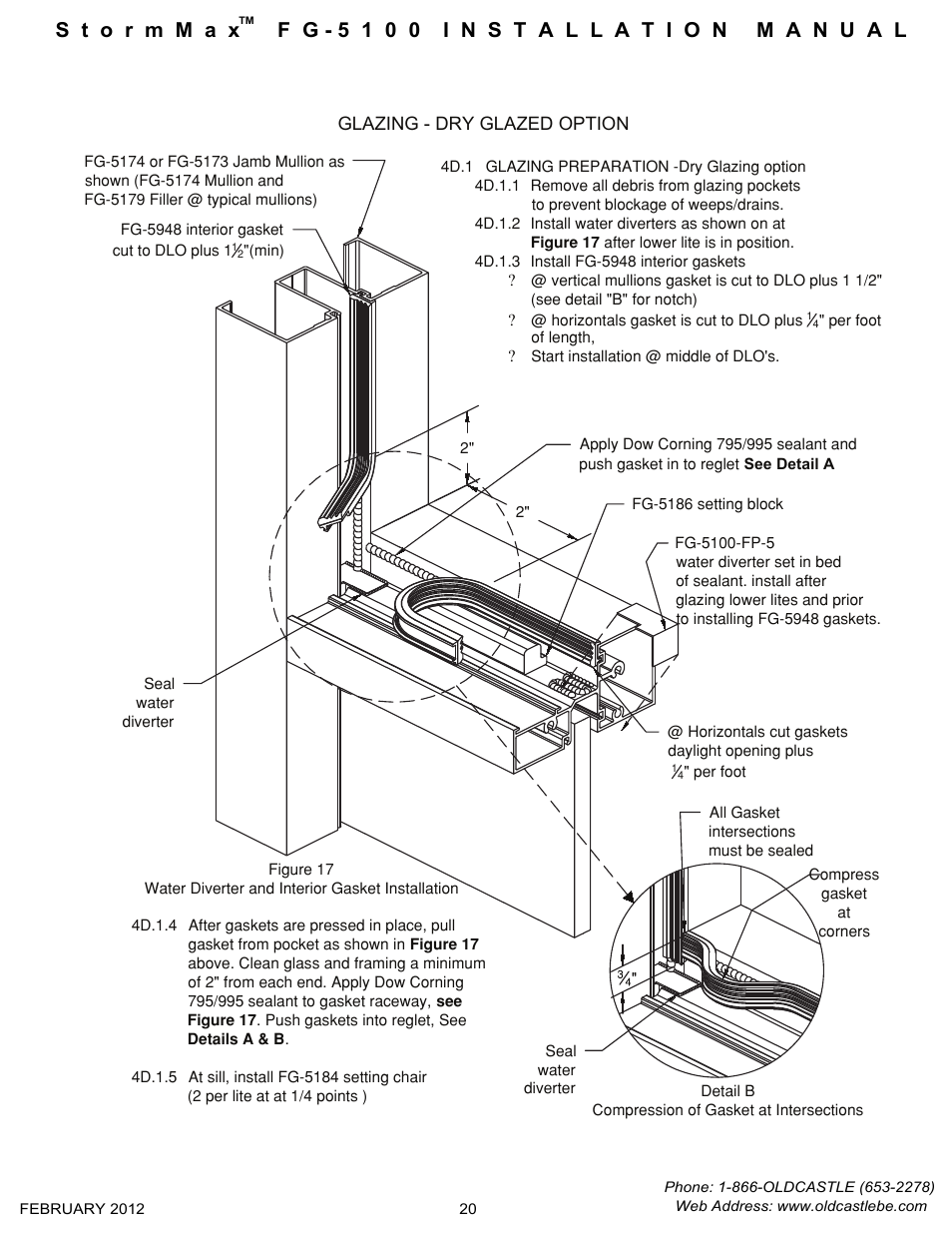 Dry glazing-preparation | Oldcastle BuildingEnvelope FG-5100 StormMax User Manual | Page 21 / 33