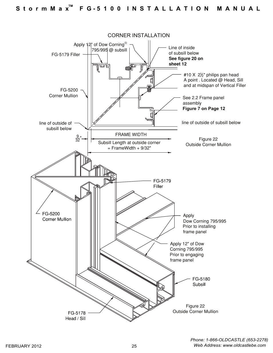 Mullion corner-assembly, Corner installation | Oldcastle BuildingEnvelope FG-5100 StormMax User Manual | Page 26 / 33