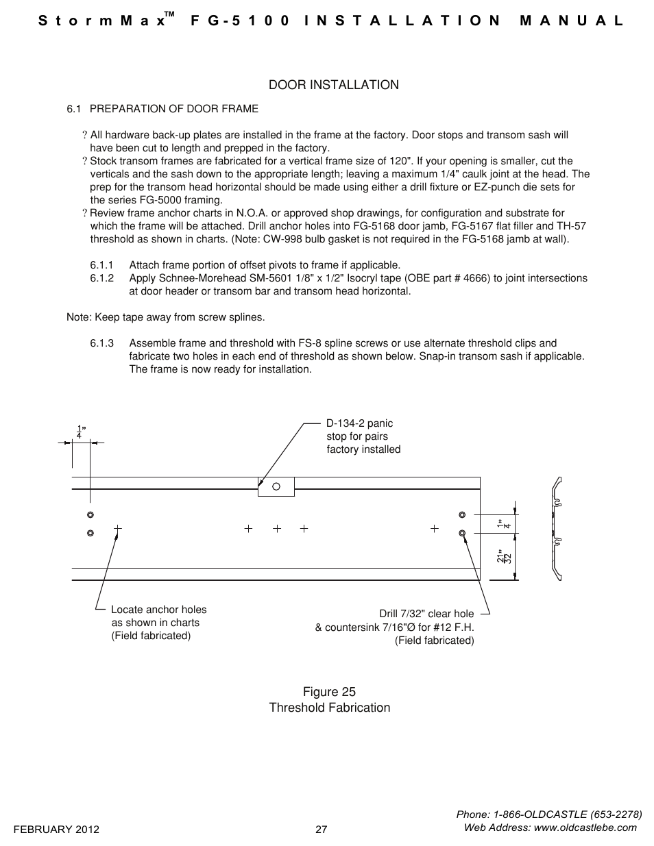 Doorframe-preparation | Oldcastle BuildingEnvelope FG-5100 StormMax User Manual | Page 28 / 33