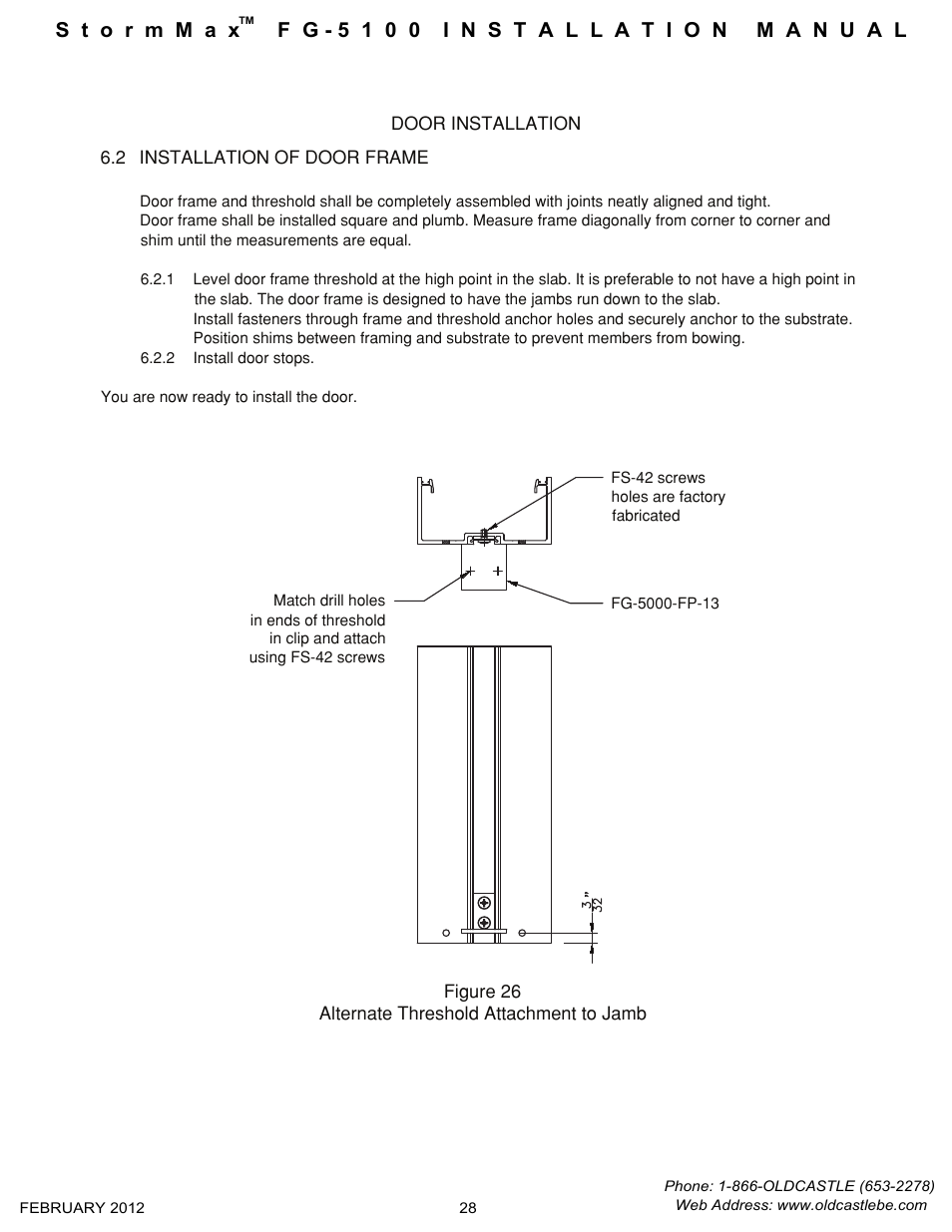 Doorframe-preparation | Oldcastle BuildingEnvelope FG-5100 StormMax User Manual | Page 29 / 33