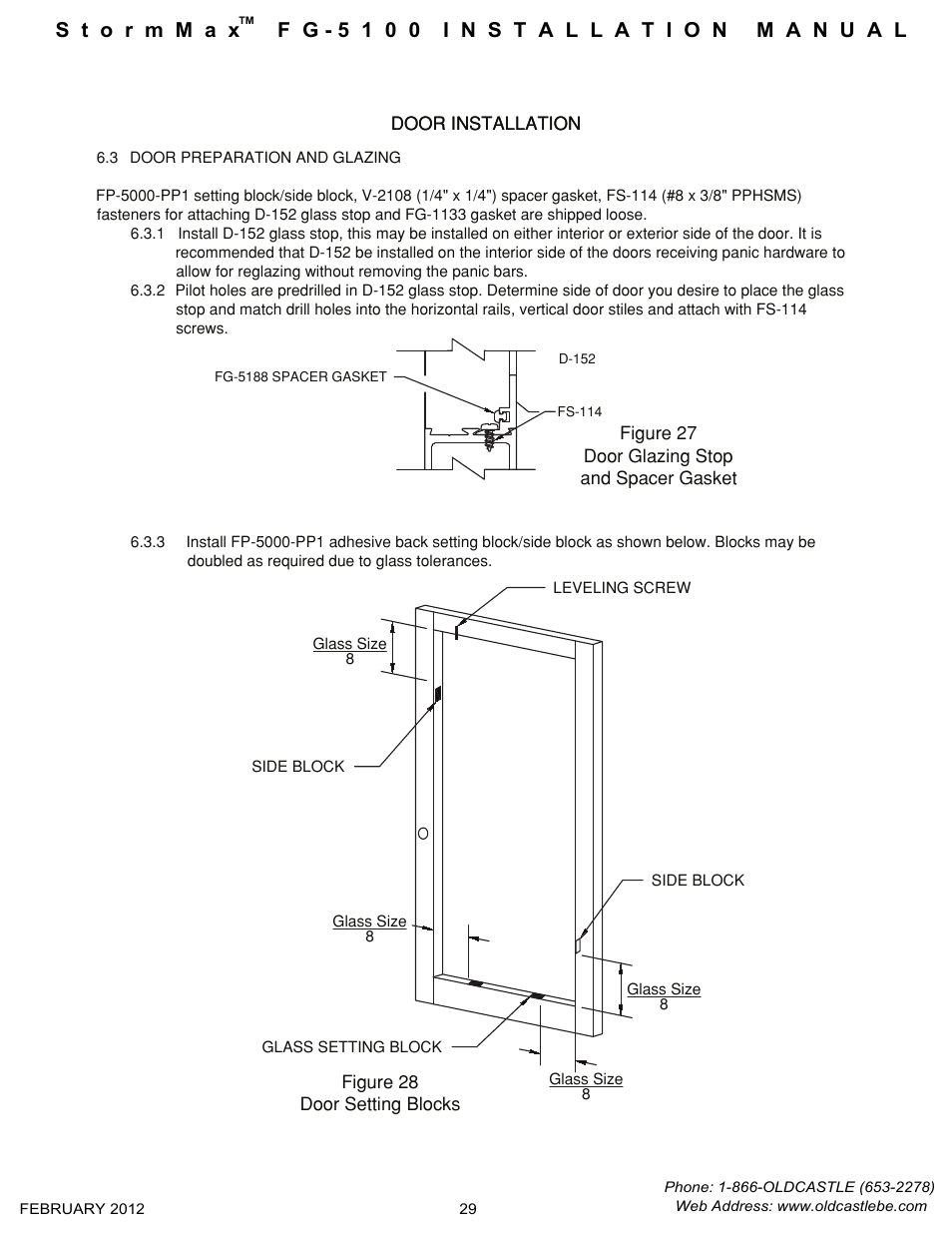 Doorframe-installation | Oldcastle BuildingEnvelope FG-5100 StormMax User Manual | Page 30 / 33