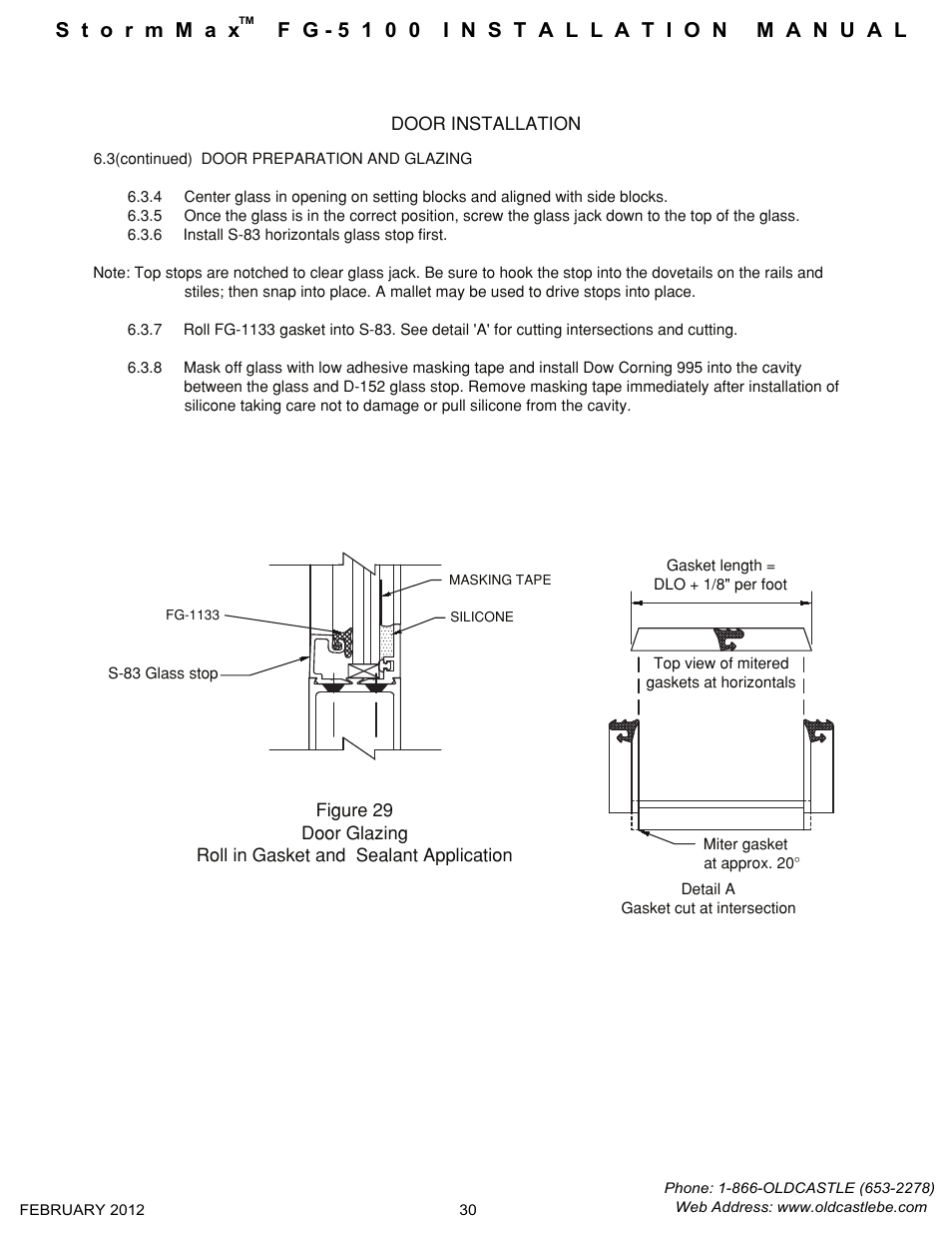 Doorframe-glazing | Oldcastle BuildingEnvelope FG-5100 StormMax User Manual | Page 31 / 33