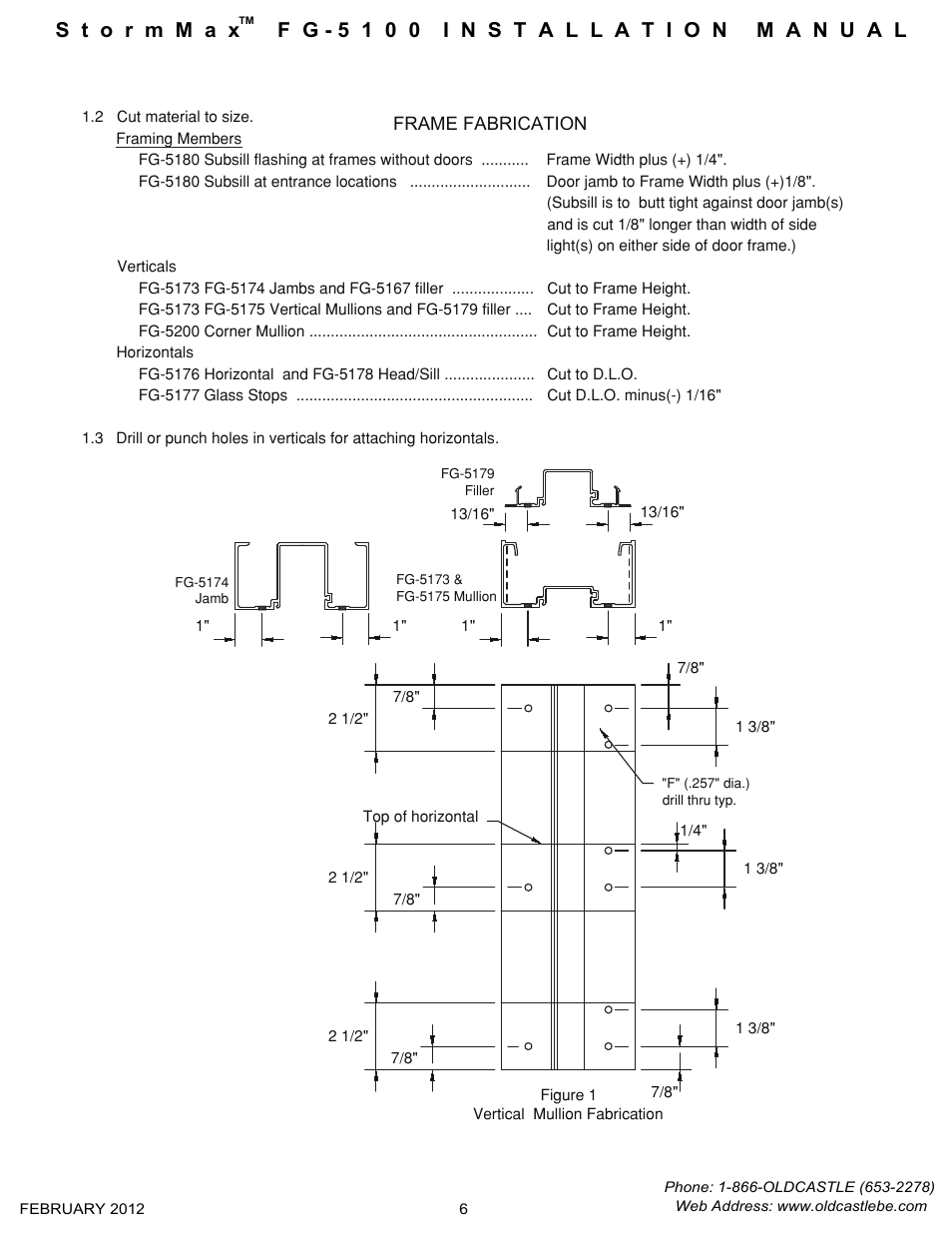 Mullion-fabrication | Oldcastle BuildingEnvelope FG-5100 StormMax User Manual | Page 7 / 33