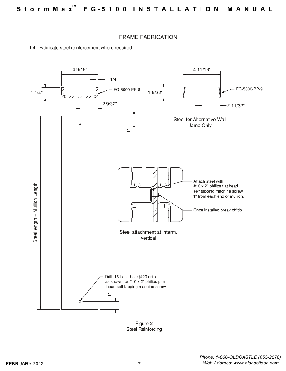 Steel reinf-fabrication | Oldcastle BuildingEnvelope FG-5100 StormMax User Manual | Page 8 / 33