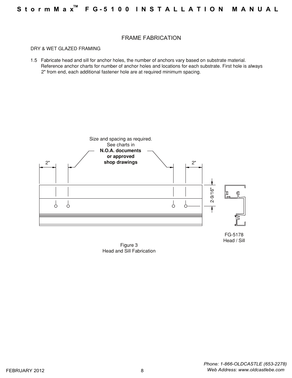 Head-sill-fabrication | Oldcastle BuildingEnvelope FG-5100 StormMax User Manual | Page 9 / 33