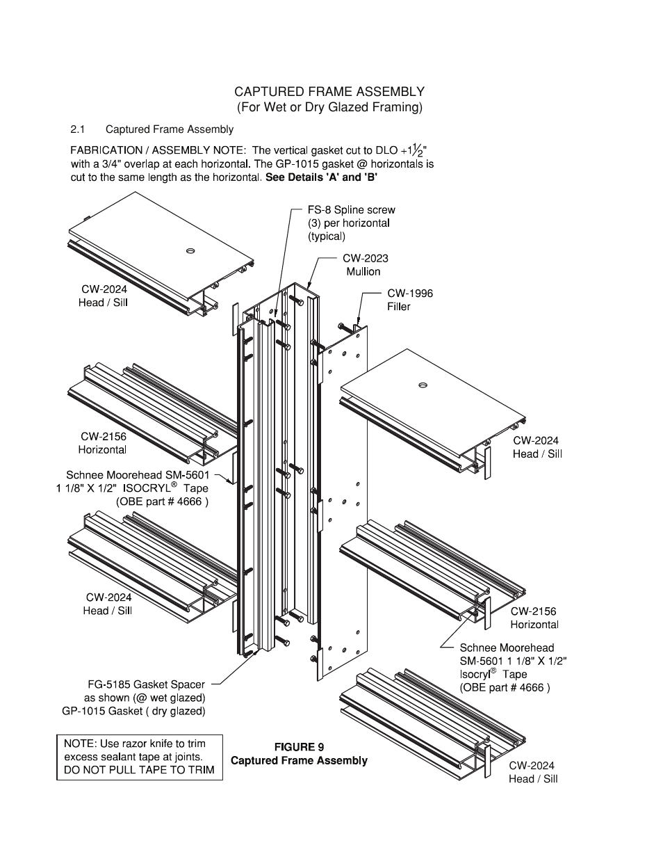Captured frame assembly | Oldcastle BuildingEnvelope HR-251 StormMax User Manual | Page 14 / 92