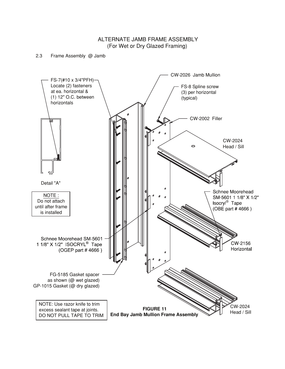 End bay jamb assembly | Oldcastle BuildingEnvelope HR-251 StormMax User Manual | Page 17 / 92