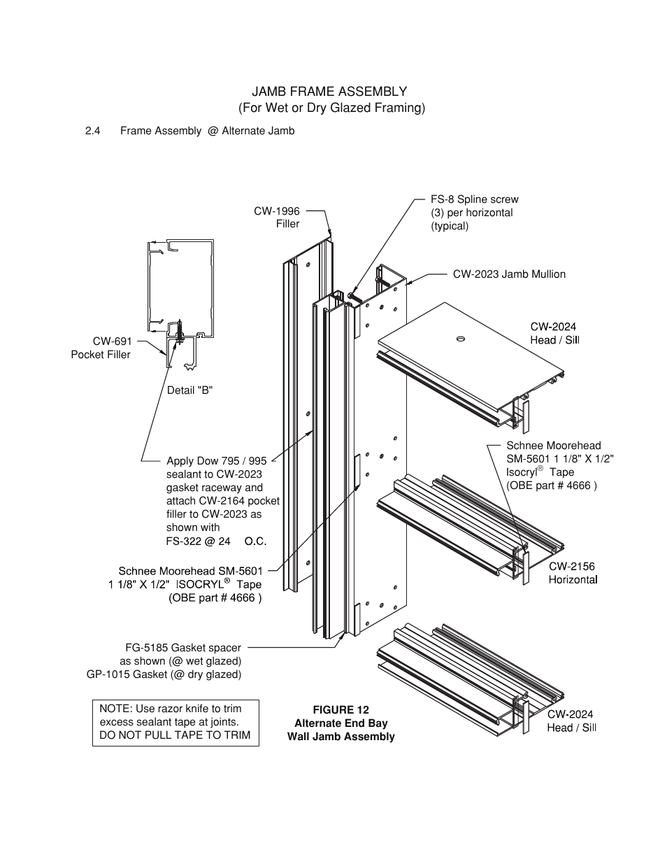 Alternate end bay jamb assy | Oldcastle BuildingEnvelope HR-251 StormMax User Manual | Page 18 / 92