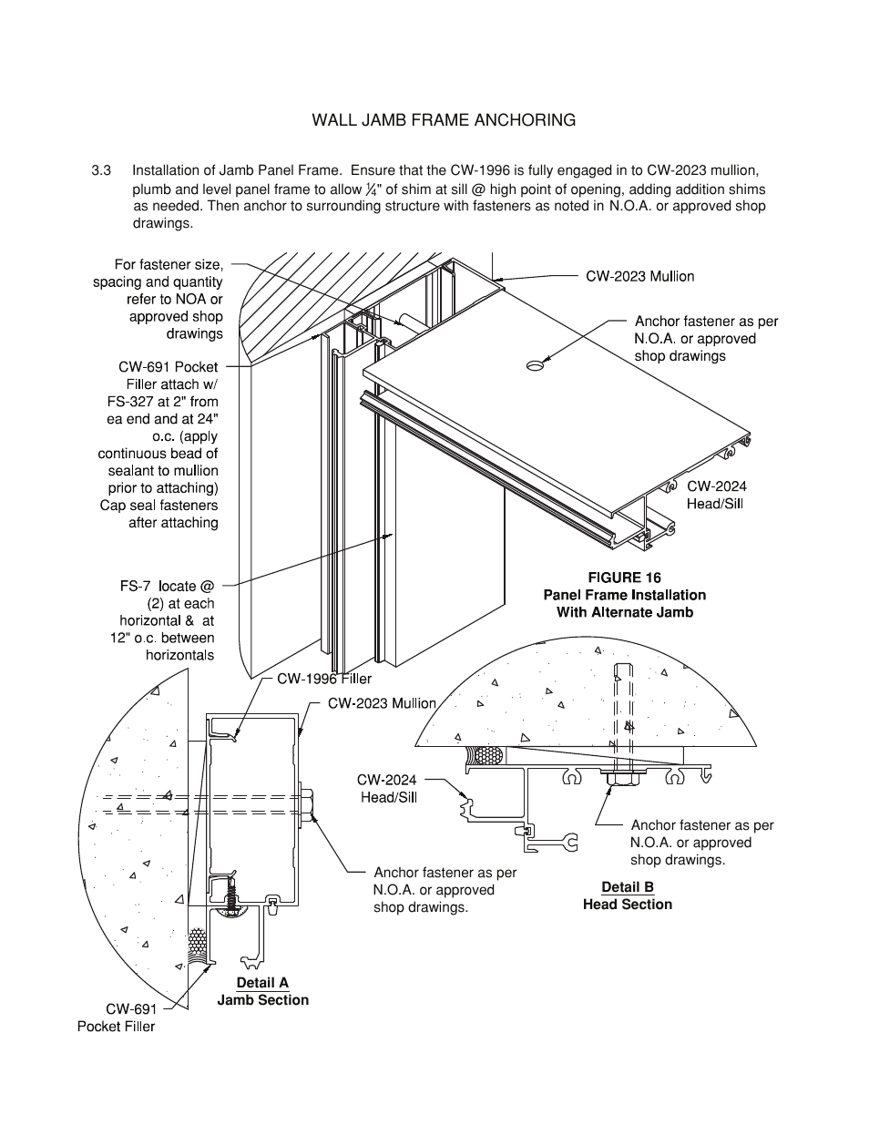 Anchoring panel frames | Oldcastle BuildingEnvelope HR-251 StormMax User Manual | Page 21 / 92