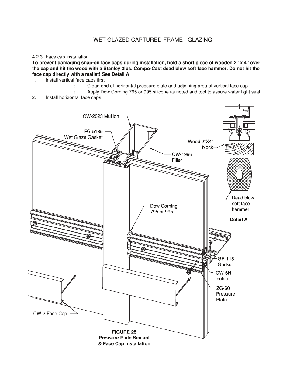 Face cap install-wet glz | Oldcastle BuildingEnvelope HR-251 StormMax User Manual | Page 30 / 92