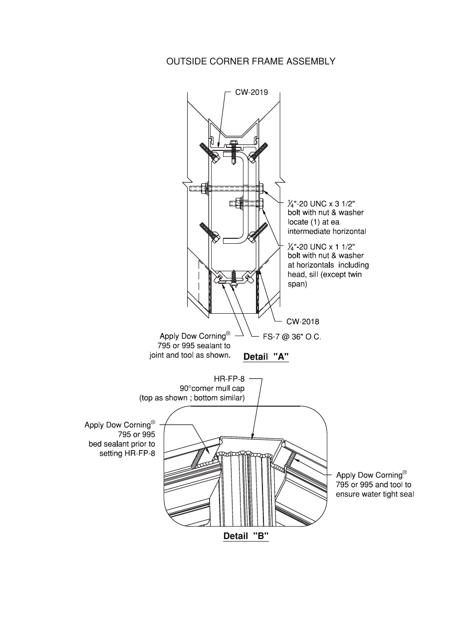 Corner mullion assembly | Oldcastle BuildingEnvelope HR-251 StormMax User Manual | Page 49 / 92