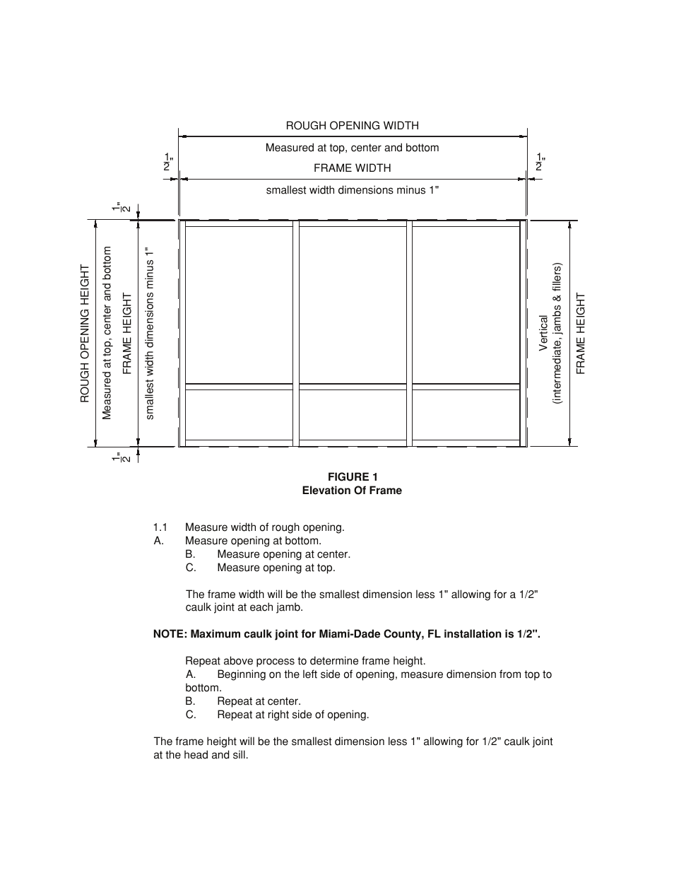 Measuring-sizing frame | Oldcastle BuildingEnvelope HR-251 StormMax User Manual | Page 6 / 92