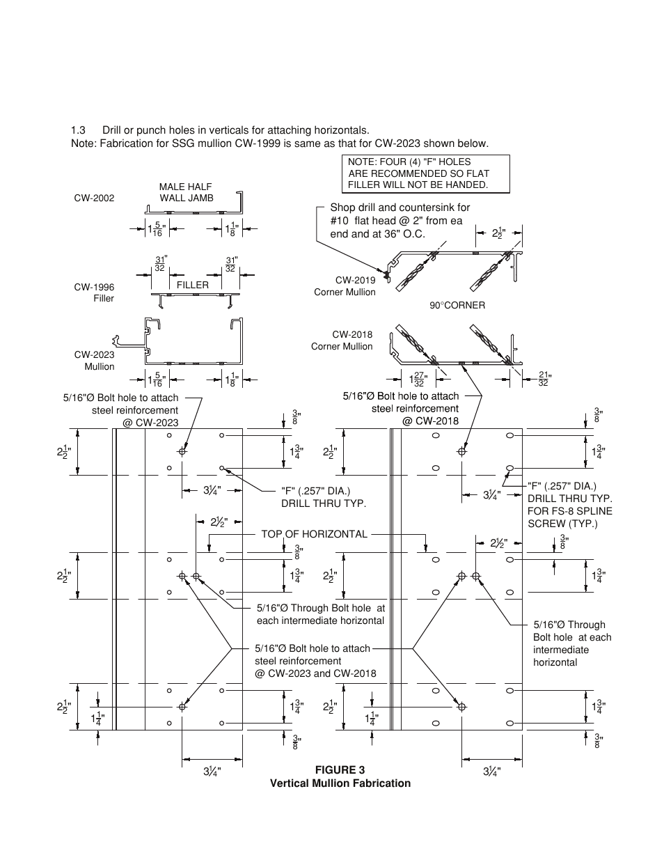 Vertical mullion fabrication, Frame fabrication | Oldcastle BuildingEnvelope HR-251 StormMax User Manual | Page 9 / 92
