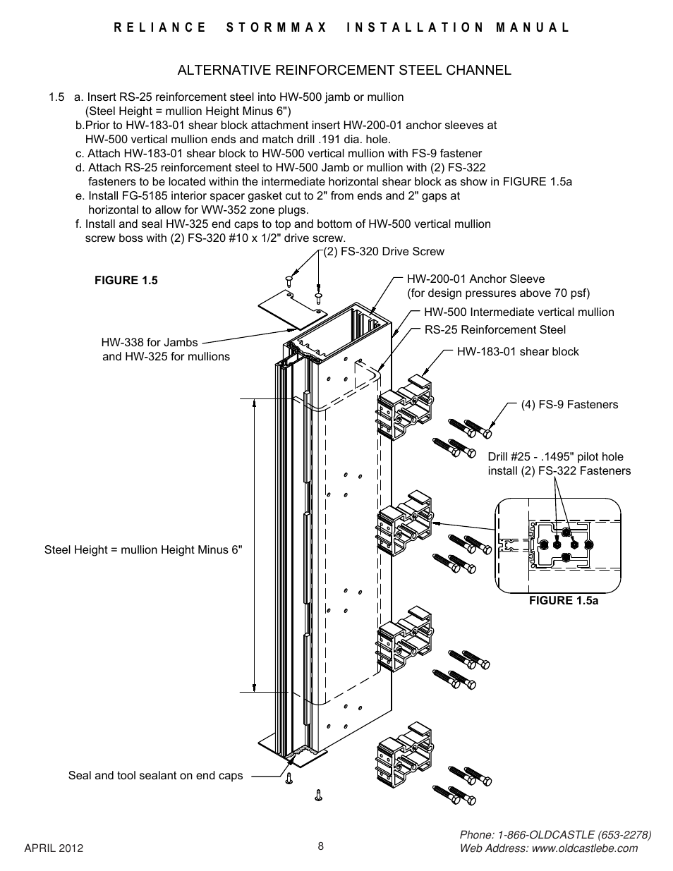 Steel-channel-reinf | Oldcastle BuildingEnvelope Reliance StormMax User Manual | Page 11 / 44