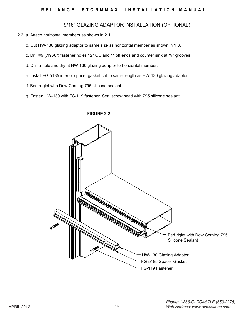 Glazing-adapt-install | Oldcastle BuildingEnvelope Reliance StormMax User Manual | Page 19 / 44