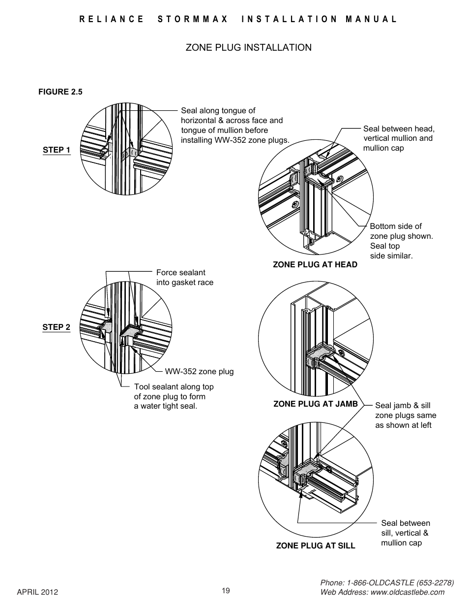 Zone-plug-installation | Oldcastle BuildingEnvelope Reliance StormMax User Manual | Page 22 / 44