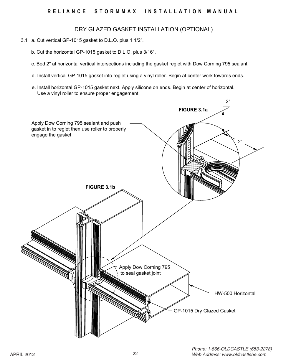 Gasket-install-dry-glz | Oldcastle BuildingEnvelope Reliance StormMax User Manual | Page 25 / 44